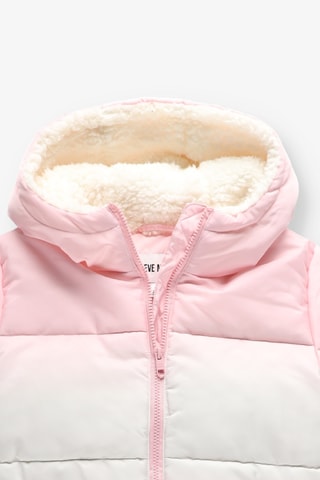 Gewatteerde Jas Tie and Dye met Capuchon - Roze