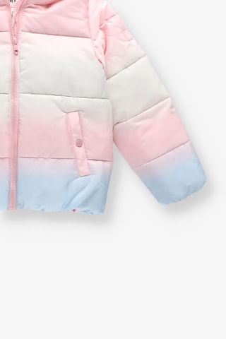 Gewatteerde Jas Tie and Dye met Capuchon - Roze