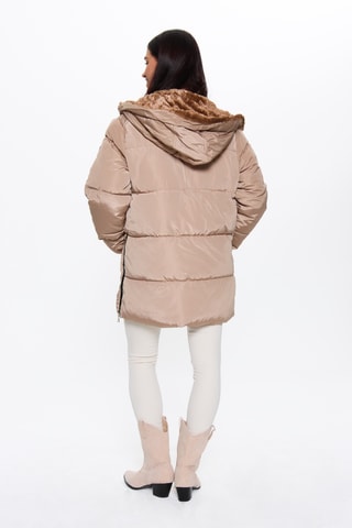 Gewatteerde Jas met Capuchon - Lichtbeige 
