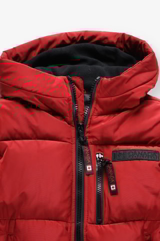 Gewatteerde Jas met Capuchon - Rood