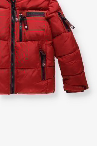 Gewatteerde Jas met Capuchon - Rood