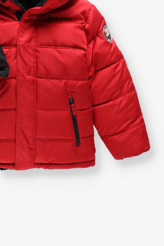 Dubbelzijdige Gewatteerde Jas en Muts - Rood