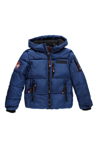 Gewatteerde Jas met Capuchon - Marineblauw