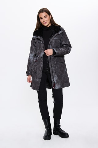 Parka met Capuchon Tie and Dye - Zwart