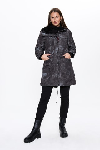 Parka met Capuchon Tie and Dye - Zwart