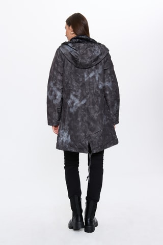 Parka met Capuchon Tie and Dye - Zwart