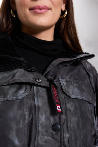 Parka met Capuchon Tie and Dye - Zwart