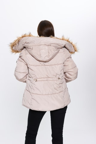 Gewatteerde Jas met Capuchon - Beige