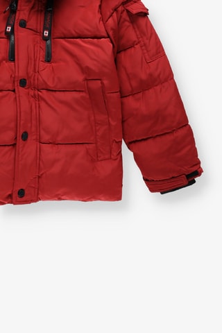 Gewatteerde Jas met Capuchon - Rood