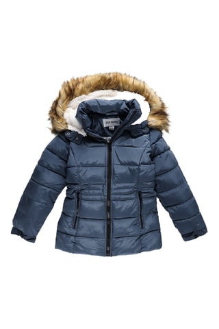 Gewatteerde Jas met Capuchon - Marineblauw