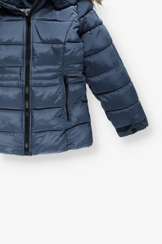 Gewatteerde Jas met Capuchon - Marineblauw
