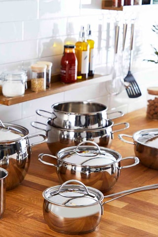 Batterie de cuisine en acier inoxydable 18/10 - Lagostina Euforia - 11 pièces