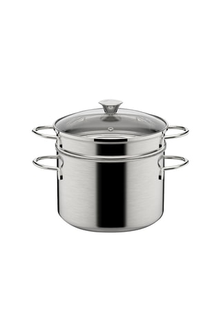 Cuiseur vapeur et pâtes en acier inoxydable - 3,5 l - 22 cm