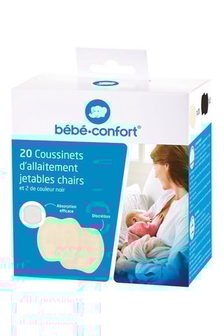 20 coussinets d'allaitement jetables - 18 x 12 x 18 cm - Blanc