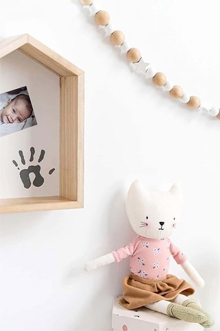 Ensemble pour empreinte avec étagère murale en bois - 8,5 x 17,5 x 24,5 cm - Naturel - Dès la naissance