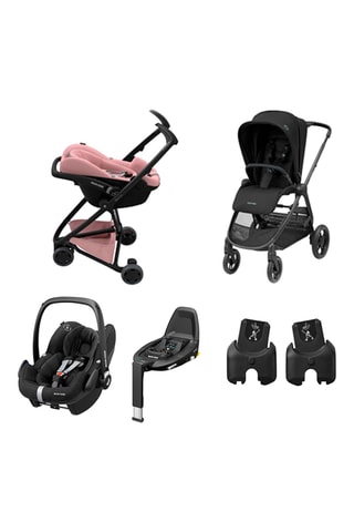 1 x Adaptateur pour nacelle, 1 x Base pour nacele FamilyFix 3, 1 x Siège-auto Pearl Pro2 i-Size, 1 x Siège-auto Pebble Pro I-size et 1 x Poussette pliable Street