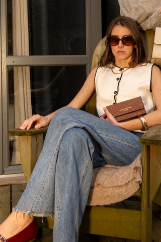 Sac bandoulière en cuir Nyx - Camel