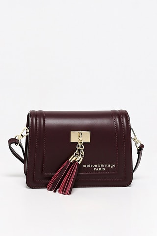 Sac bandoulière en cuir Core - Bordeaux