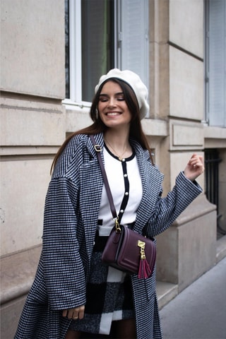 Sac bandoulière en cuir Core - Bordeaux