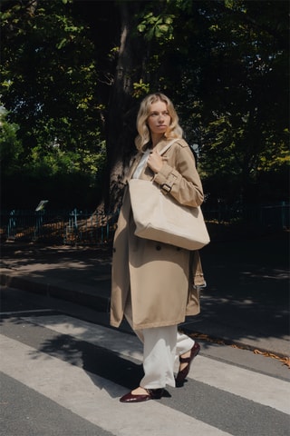 Cabas en nubuck Rise - Écru