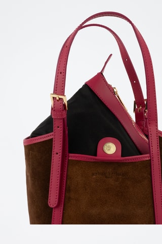 Sac porté épaule et pochette en cuir Olmo - Fuchsia