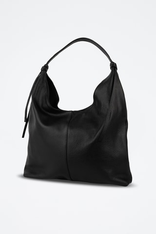 Sac porté épaule en cuir Tejo - Noir