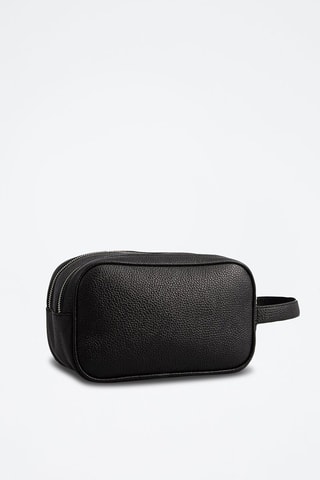Trousse de toilette en cuir Trou - Noir