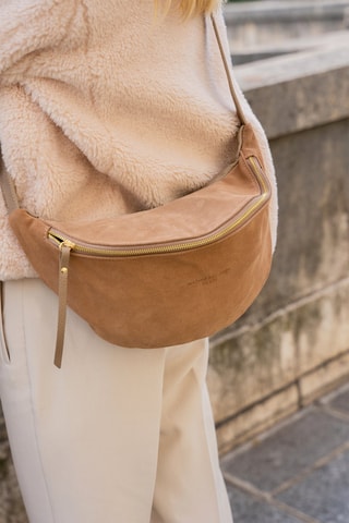 Sac banane en cuir Rachel - Taupe