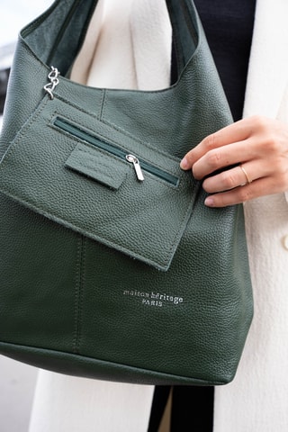 Sac porté épaule en cuir Rebe - Vert