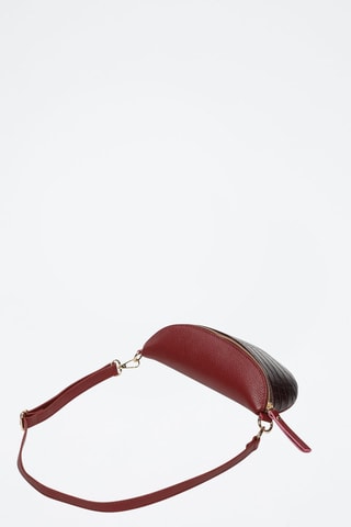 Sac banane en cuir Kimi Croco - Bordeaux