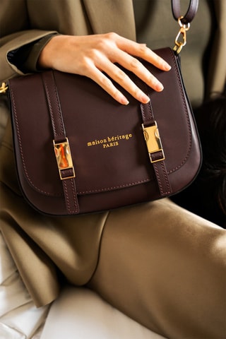 Sac bandoulière en cuir Tex - Bordeaux