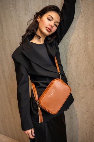 Sac bandoulière en cuir Gaby - Camel