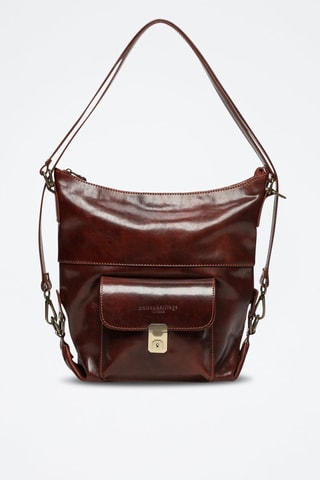Sac porté épaule en cuir Alexis - Marron