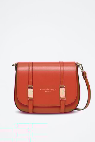 Sac bandoulière en cuir Tex Box - Orange foncé