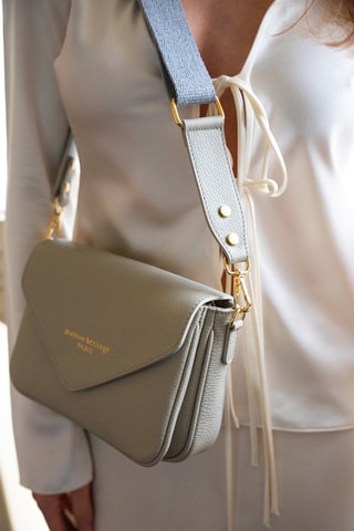 Sac bandouliere en cuir Mariam - Gris clair