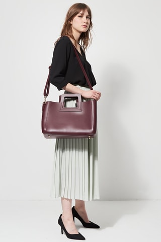 Sac à main en cuir Jane - Bordeaux