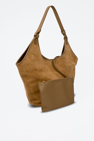 Sac porté épaule en nubuck Cedro - Taupe