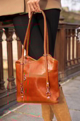 Sac porté épaule en cuir Lola - Marron