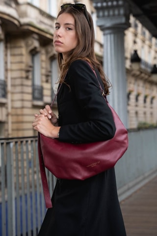 Sac porté épaule en cuir Valle - Rouge