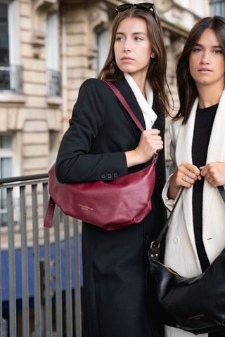 Sac porté épaule en cuir Valle - Rouge