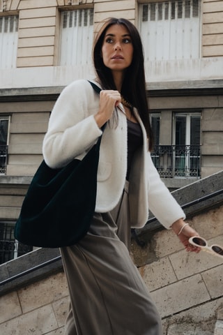 Sac porté épaule en nubuck Ori - Vert