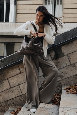Sac porté épaule en nubuck Ori - Marron