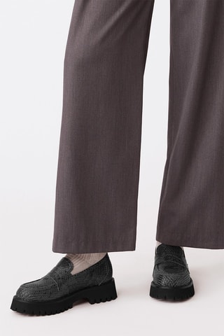 Mocassins en cuir - Noir et gris