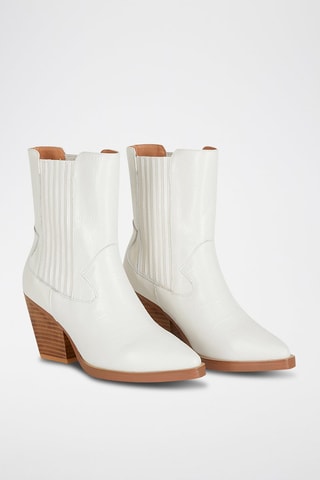 Bottines en cuir - Blanc
