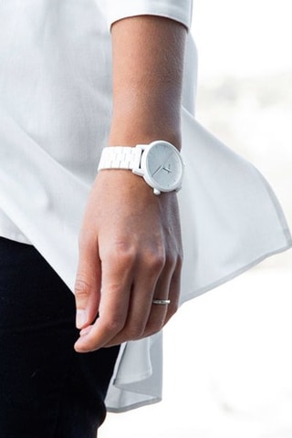 Montre à quartz en acier Kensington - Blanc