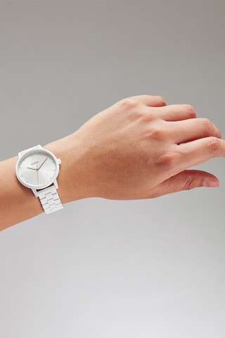 Montre à quartz en acier Kensington - Blanc