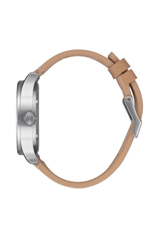 Montre à quartz en cuir Sentry - Beige et blanc