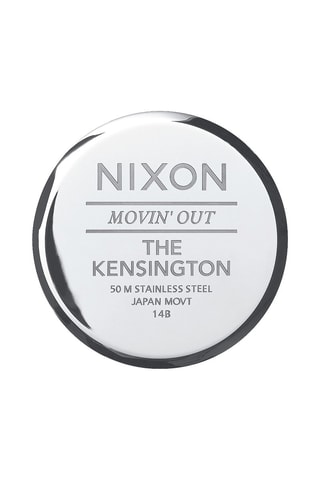 Montre à quartz en cuir Kensington - Noir et argenté