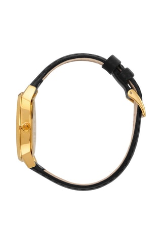 Montre à quartz en cuir Kensington - Noir et doré
