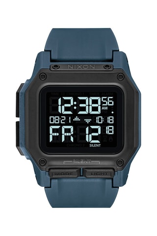 Montre digitale à quartz en silicone Regulus - Chronographe et GMT - Bleu marine